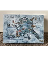 Alaska Animals Nature 1000 Piece Jigsaw Puzzle Map New Blue 27 x 20 Inches - £23.25 GBP