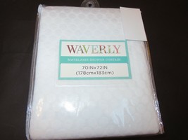Waverly Penny circles White Matelasse fabric shower Curtain New - £32.95 GBP