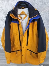 Vintage LL Bean Hooded Ski Jacket Parka Down Primaloft Sz. LG Orange Black Blue - $48.38