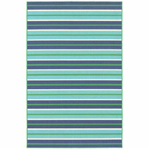 2&#39; X 3&#39; Blue and Green Geometric Stain Resistant Indoor Outdoor Area Rug - $1,096.51 MXN