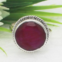 925 Sterling Silver Natural Ruby Ring Handmade Birthstone Jewelry Gift For Her - £31.21 GBP