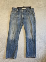 Levis Jeans Men 38x32 Blue 505 Regular Fit Straight Leg Denim Pants Comf... - $20.69