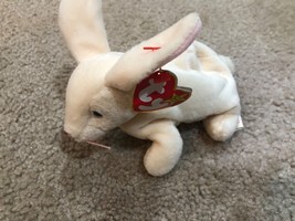 Nibbler the Bunny TY Beanie Baby Creamy White Rabbit MWMT Gasport Error 4 6 1998 - £9.52 GBP