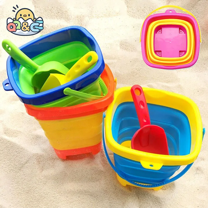 Children Beach Toys Kids Play Water Toys Foldable Portable Sand Bucket Summer - £11.51 GBP+