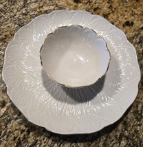 LENOX Bone China Chip Vegetable Shrimp Dip Serving Dish 1 Piece 24K Gold... - $23.75