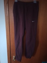 Nike Mens Maroon Joggers Embroidered Swoosh Sweatpants Size Small - $20.00