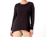 Joan Rivers Wardrobe Builders Long Sleeve Swing Top - BLACK, LARGE - $24.75