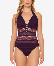 BLEU Rod Beattie down halter mio swimsuit Sz 4 Plum - £41.05 GBP