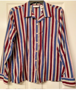 Liz Claiborne Long Sleeve Striped Blouse by Lizwear Jeans - Size L - vin... - £10.21 GBP