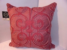 Square Pillow Rose Pink 20&quot;x20&quot; SURYA Fushia Raised Design Amelia Geometric - £46.76 GBP
