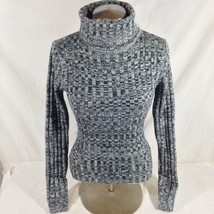 Us Three Womens Turtleneck Sweater Black Gray Long Sleeves Sz Small - £9.30 GBP
