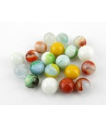 Vintage Glass Marbles ~ Random Lot of 20 Assorted Colors-Sizes-Styles ~ ... - $19.55