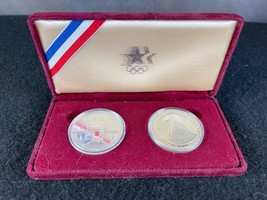 1983 S and 1984 S Proof Olympic Silver Dollar 2 Coin Set US Mint Box COA - £79.92 GBP