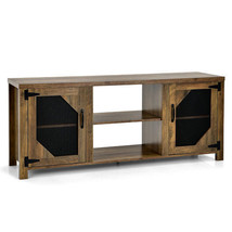 TV Stand for TVs up to 65-Inch with 2 Metal Mesh Doors and Ad-Rustic Brown - Col - $151.60