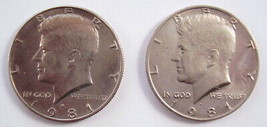 Kennedy Coins Pair Two Coin 1981 P and D - £13.60 GBP
