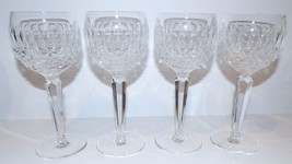EXQUISITE VINTAGE SET OF 4 WATERFORD CRYSTAL COLLEEN 7 3/8&quot; WINE HOCK GL... - $196.01