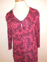 Nue Options Tunic Top Women&#39;s Medium Paisley 3/4 Sleeve Blouse - $7.69