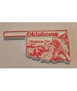 Oklahoma die cut rubber fridge magnet white red Oklahoma City Native Ame... - $13.98 CAD