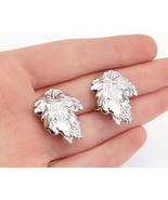 925 Sterling Silver - Shiny Polished Autumn Leaf Non Pierce Earrings - E... - £43.11 GBP