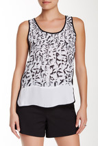 New Womens NWT Philosophy Top Black White Tank 10 12 Print Nordstrom Con... - $47.52