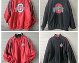 NCAA OSU Ohio State Buckeyes Collegiate Licensed Red Black REVERSIBLE Ja... - $47.41