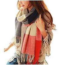 Womens Scarf Fashion Long Plaid Shawls Wraps Big Grid Winter Warm Scarves Gifts - £22.93 GBP+