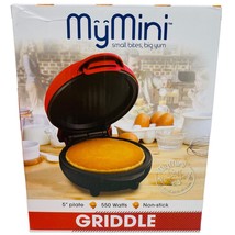 Nostalgia MyMini Deluxe Griddle Red Non Stick 5&quot; Mini Compact Pancake Ma... - £10.27 GBP