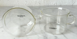 Boda Nova Sweden Clear Glass Mugs - Set of 2 Coffee Cups Vintage MCM - £22.22 GBP