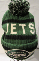NFL New York Jets Cuffed Knit Beanie Cap Hat Pompom on Top by 47 Brand - £31.45 GBP