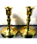 Vintage Coated Brass Candle Stick Holder Set - 5 inches tall - $16.62