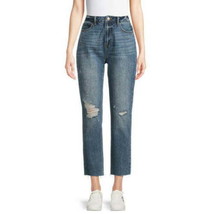 No Boundaries Juniors&#39; High Rise Slim Straight Cropped Jeans DkWash, Size 9 - £17.87 GBP