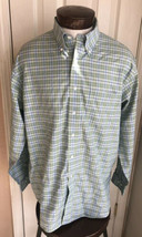 Brooks Brothers Country Club Non Iron Supima Cotton Green Plaid Shirt Me... - £14.45 GBP