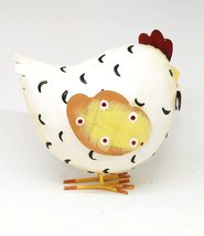 Hand Painted Poly Resin and Metal Farm Animal Figurine (Chicken) - $35.00