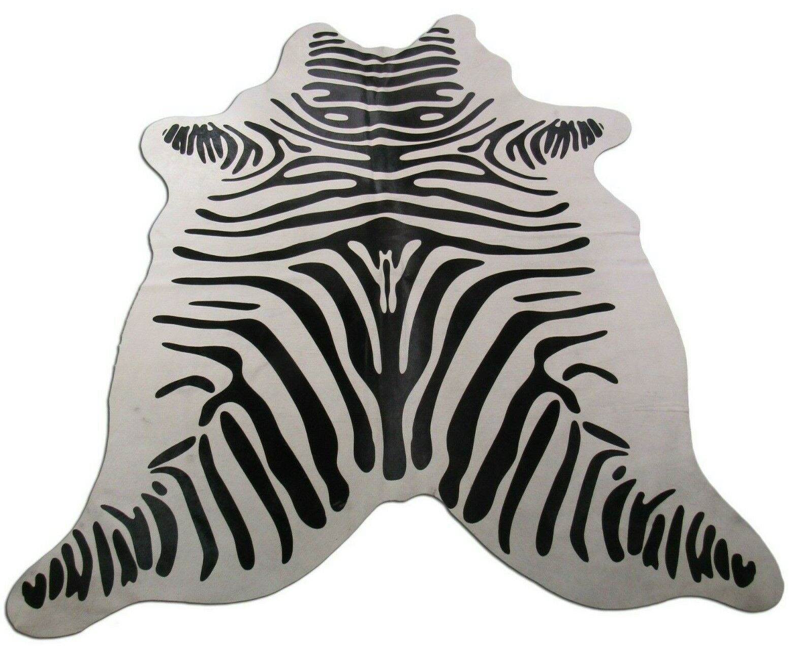 Primary image for Zebra Cowhide Rug Size: 6' X 5 1/2' Black/White Zebra Print Cow Hide Rug C-1231