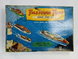 Vintage Tillicum Toys Harbor Sport Set - Wooden Lighthouse &amp; Boats that ... - $44.99