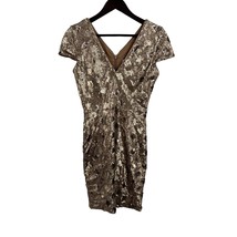 Dress the Population Gold Sequin Bodycon Dress Size Small New - £76.48 GBP