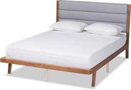 Baxton Studio Jarlan Beds (Platform), Full, Grey/Walnut Brown - £262.85 GBP