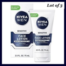 Lot of 3 NIVEA Men&#39;s Sensitive Protective Face Hand Lotion, SPF15 - 2.5 oz - $18.00