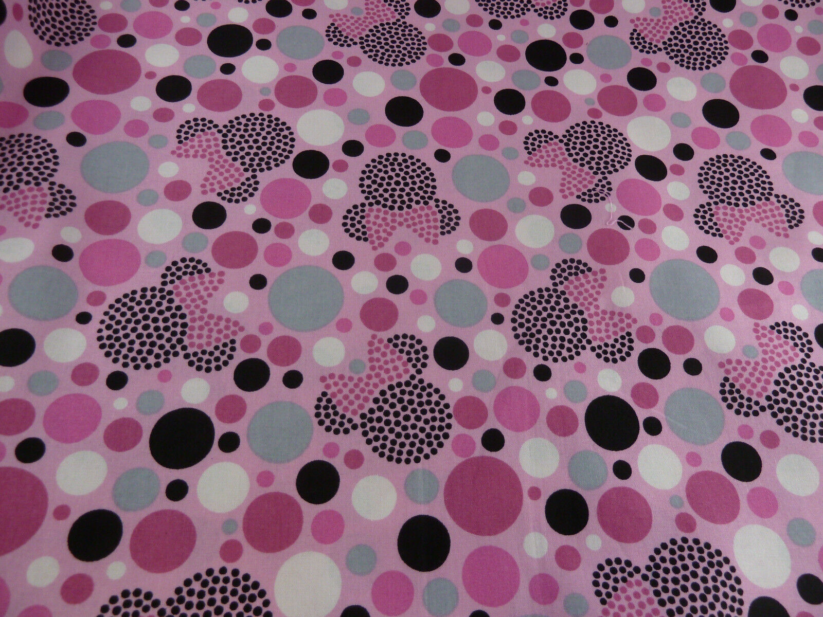 Primary image for BonEful Fabric Minnie Mouse Dot Disney Pink &Multicolor 1 1/6 yards X 44" wide