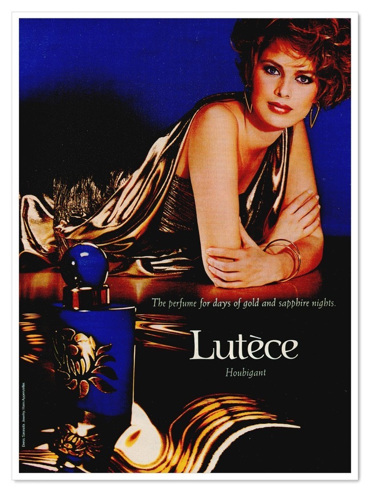 Print Ad Lutece Houbigant Perfume Days of Gold Vintage 1986 Advertisement - $9.70
