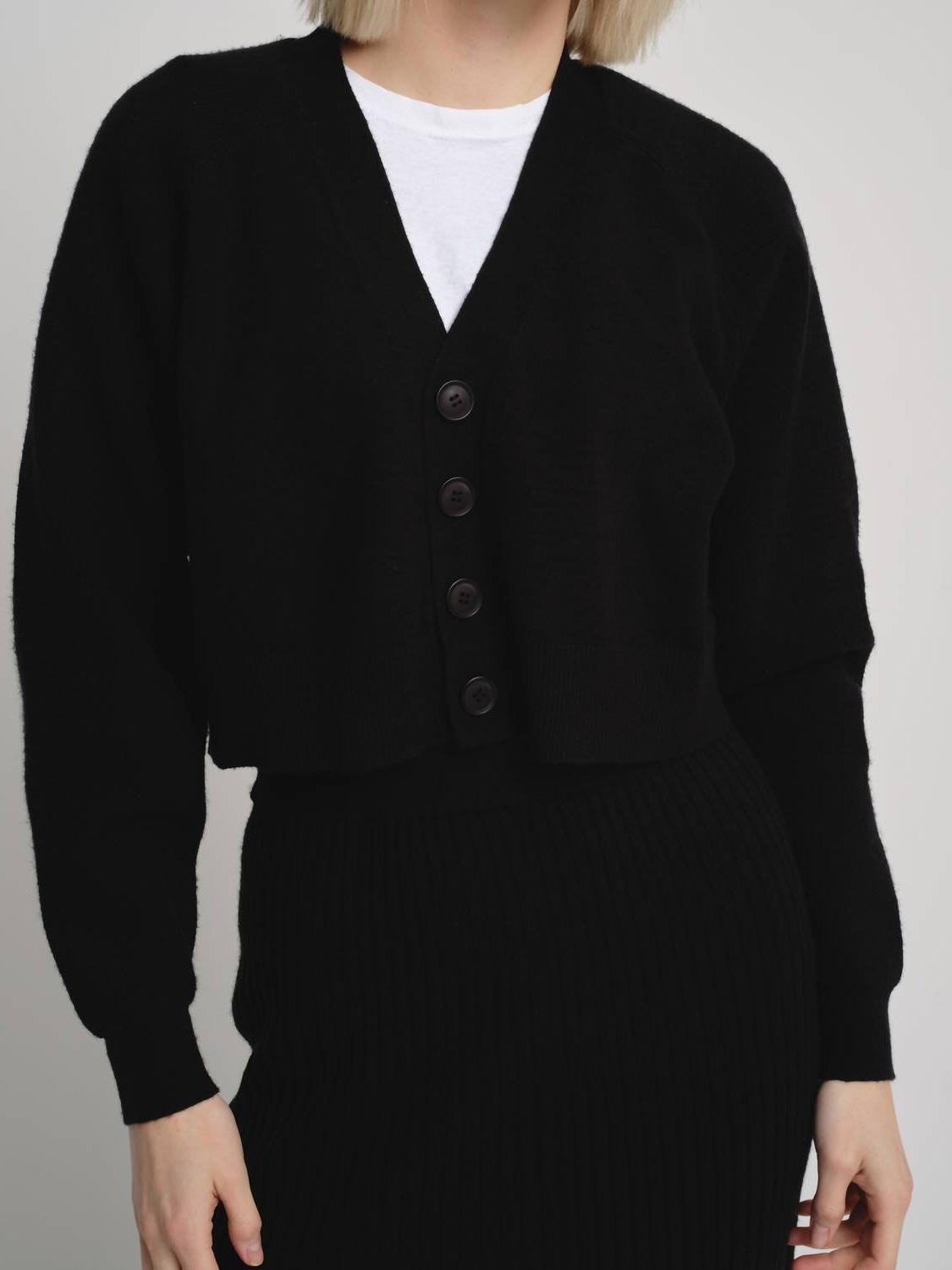 Recollection Brand Cropped Cardigan Black - $48.00