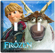 Disney Frozen Kristoff Sven Deer Double Light Switch Plate Kids Room Art Bedroom - £11.70 GBP