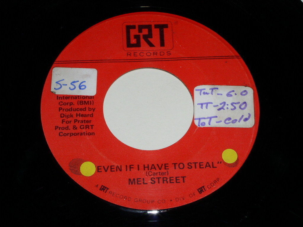 Mel Street Even If I Have To Steal 45 Rpm Record Vintage 1975 GRT Label - $18.99