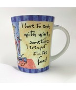 Coffee Wine Mug I Love to Cook With Wine Aprox 12 ounces - $13.55 CAD