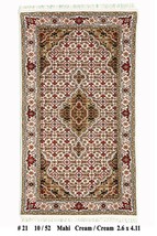 (~ 1.5 x 0.8 m) Rug 3&#39; x 5&#39; Wool &amp; Silk Ivory Mahi Luxury Hand-Knotted Rug - £242.45 GBP