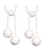 Monkey Knot Fist Nautical Curtain Tie-Backs 24&quot; L Set of 2 White Beach S... - $36.23