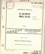 VINTAGE SINGER AC VOLTMETER  303-09 Tech Manual T.O. 33A1-12-940-1,30Jul... - $118.13 MXN