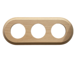 Wooden Triple Socket Frame Natural Beige Width 9.8&quot; OLDE WORLDE - $25.36