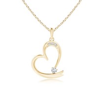 ANGARA Lab-Grown 0.1 Ct Diamond Heart Dangle Pendant Necklace in 14K Gold - £420.08 GBP