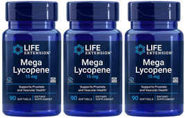 Mega Lycopene Prostate Heart Health 3 Bottles 15mg 270 Softgel Life Extension - $77.99